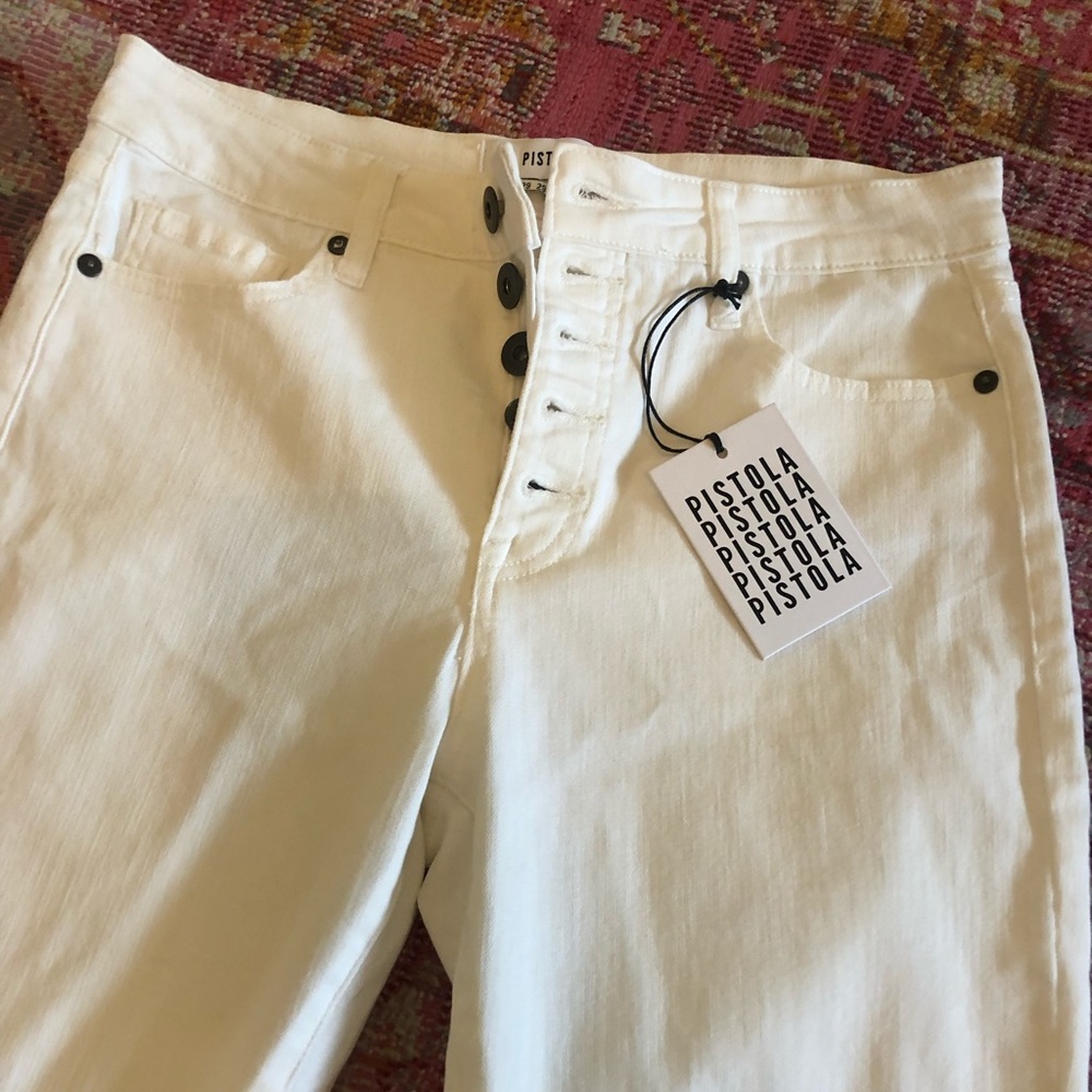 Arianna High Rise Pistola White Jeans